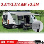 2.5/3/3.5/4.5Mx2.4M Camping Awning Sun Canopy With Poles For Caravan Motorhome