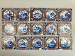 JOB LOT 15 ANTIQUE 18th C. DUTCH DELFT BLUE & MANGANESE CERAMIC STONEWARE TILES