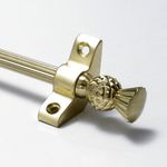 Satin Brass Stair Rods - 3/8" x 28.5" - Norfolk Reed - Thistle Finial