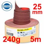 25mm  240 grit  Jflex 5 Metres RB346 Hermes Cloth Backed J Flex Sandpaper