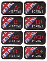 BLOOD GROUP - 2 PATCH SET - Style C - Army, Police, Services, Military, Medical