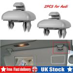 2x Sun Visor Clip Hook Bracket Hanger Holder for Audi  A3 A4 A5 Q3 Q5 TT Grey