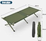 Heavy Duty Folding Camping Camp Bed Light Aluminium Steel Legs Free Carry Bag UK