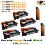 32mm+38mm+45mm+50mm+64mm 16g ANGLED Nails 2500 nails + 2 x Fuel Cell for HITACHI