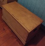 Antique Victorian Pine Bedding Box / Blanket Box