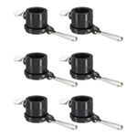 6pcs Flag Pole Rings Mounting Clips Rotating Fasteners 19mm x 27mm Black