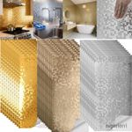 Metallic Mosaic Stick on Tiles Panel Kitchen Bathroom Self Adhesive Wall Sticker