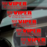 5 x Stickers VIPER GPS Tracking Device Signs Security Car Tracker Warning Red