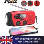 Emergency Wind Up Solar Hand Crank Radio Power Bank Charger FM/AM Torch