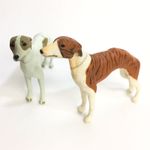 Choco Egg Mini Figure Dog Whippet Fawn White & Brindle White 2P Kaiyodo Japan