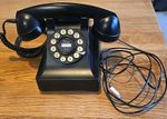 Crosley Model 302 Black Desk Push Button Rotary Style Telephone Working Vgc