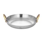 Serving Dish Sturdy Hammered Stainless Steel Round Tray Easy to Handle