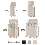 Keplin Collapsible Laundry Basket with Lid Removable Liner Fabric Storage Basket