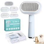 5-in-1 Self-Cleaning Pet Grooming Brush for Dogs & Cats, Long & Short Hair