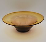Bowl - Amber Coloured Glass - 29cm Wide