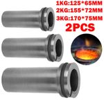 2x Graphite Crucible 1/2/3KG Metal Smelting Tool For Gold Silver Melting Metal