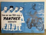 Original 1958 Panther Motorcycles  Brochure Phelon & Moore 