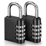 2X 4 Digit Combination Padlock Heavy Duty Waterproof Outdoor Gym Locker Luggage