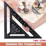 7" 12" Triangle Ruler Metric Aluminum Alloy Angle Measuring Woodworking Tool AU