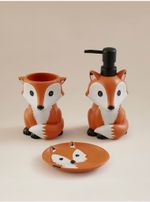 Orange Fox Bathroom Accessories - Set of 3