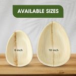 Palm Leaf Plates – 20 Pack 25 cm (10") Teardrop/Oval Disposable Dinnerware, Rust