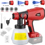 Cordless Paint Sprayer for Milwaukee 18V Battery 1000ML Capacity HVLP Spray Gun