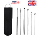 6pcs Ear Pick Cleaning Set Spiral Tool Spoon Ear Wax Remover Cleaner Curette Kit