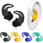 Swimming Ear Plugs for Adults - 4 Pairs Silicone Waterproof Swim Earplugs for Su