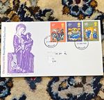 Great Britain Christmas FDC First Day of Issue 25 Nov 1970 Leicester 4d 5d 1/6