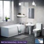 Nes Home 3 Piece Bath, Pedestal Basin 1700mm & WC Toilet Bathroom Suite