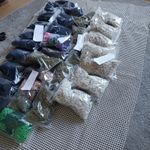 large bundle of mixed latch hook ,Rug Craft Wool / yarn + large rubber canvas