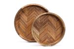 S2 Round Herringbone trays Made by wood