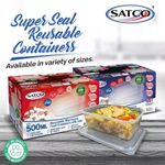 Satco Clear Plastic Food Containers With Lids Microwave/Freezer Safe .