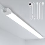 6000K Led Batten Light, 1.3FT 40CM, 16W Plug in Wall Light Shed Loft Light, IP65
