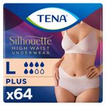 64 x TENA Lady Silhouette Pants Plus Large High Waist Underwear| 8 Packs of 8