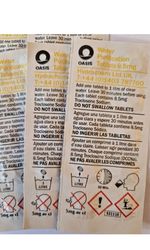  OASIS WATER PURIFICATION TABLETS OFFICIAL 1000 tablets=100 strips  EXP 2029
