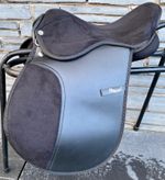 14” XW Synthetic Shetland Pony GP Saddle -Black- Extra Wide - Equestrian