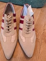 Vintage Firetrap Y2K, Sporty Kitten Heel Shoe Size 3, Cream With Red Stripes