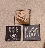 VINTAGE KORN PATCH x3 1996 1994 2000 - Life Is Peachy, self titled, metallic
