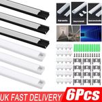 6Pack LED Aluminium Channel Profile 3.3ft Extrusion Diffuser Strip Lights Cover