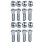 Pack of 8 3/8" UNF Wheel Studs And Nuts For 4" PCD Trailer Suspension Hubs