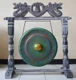 Gong 50cm Large Metal Green Wooden Stand - Healing Sound Yoga Meditation