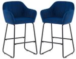 Magaluf Blue velvet fixed height Bar Stools  Breakfast Kitchen Bar, 1,2,3,4,5,6