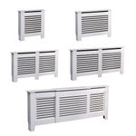 Kensington Radiator Cover Modern Traditional Horizontal Slat Cabinet MDF White