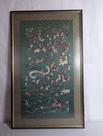 Large Framed Chinese Silk Embroidery Needlework Tapestry Textile Wall Panel