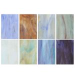 8 Sheets 4 x 6" Stained Glass Sheet Blue&Green Series Variety Mosaic Glass Tiles