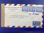PANAMA WWII CENSORED AIRMAIL TO Los Angeles, California