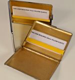 REPLACEMENT YELLOW ELASTIC KIT SILVER CIGARETTE CIGAR CASE IN 2 WIDTHS & 2 CLIPS