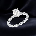 Oval Cut 3.50 Ct 950 Platinum Diamond Engagement Ring IGI Certified Lab Created