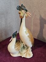 KARL ENS Vintage Pair of Great Crested Grebes in Bull Rushes - Small Chip